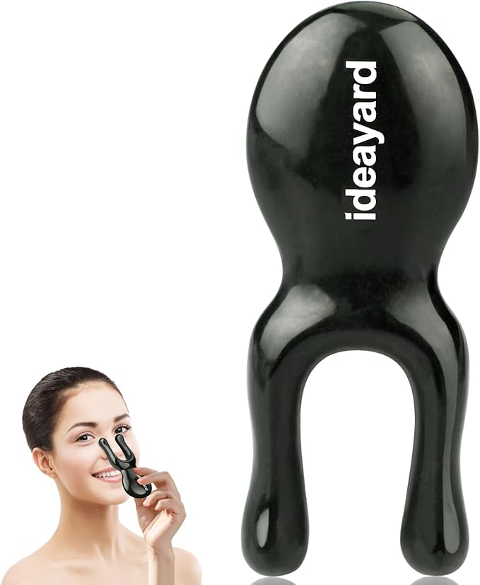 ideayard Jade Gua Sha Facial Tools - Jade Massage Tools for Face Nose Eye - Manual Therapy Massage Tools - Handheld Meridians Acupressure Tool - Birthday Gifts for Women Men