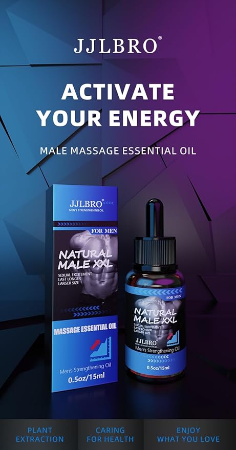 Natural Male Enhancement Oil, Body Gel for Private Part, Men's Re-Vitalize Enlargement Cream, Enhance Size and Performance – Get Bigger Thicker and Stronger (Male XXL)