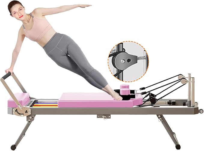 Pilates Reformer, Pilates Exercise Equipment, Foldable Home Workout Equipment for Home or Studio,Yoga Studio Same Commercial Fitness Equipment