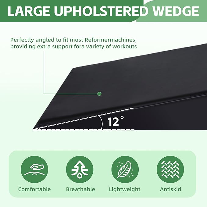 Pilates Wedge, Large Upholstered Wedge for Pilates Refromer, Pilates Reformer Wedge for Increased Strength and Stability, Wedge Pad for Home Gym Or Studio Use
