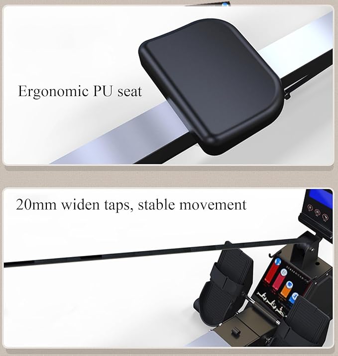 Hydralic Rowing Machine Folding Full Motion Rower with LCD Monitor Adjustable Resistance for Home Use 330lbs Weight Capacity