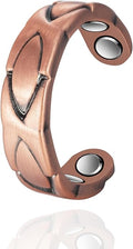 Copper Rings for Women, Pure Copper Adjustable Magnetic Ring （FUTI）