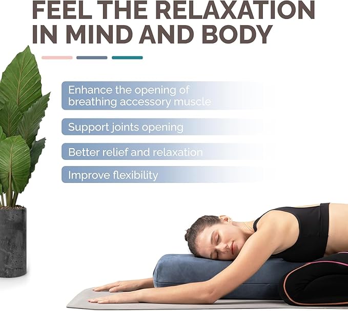 Yes4All Triple-Layer Sponge Yoga Bolster for Restorative Yoga & Meditation – Supportive Pillow for Balance & Pose Adjustments