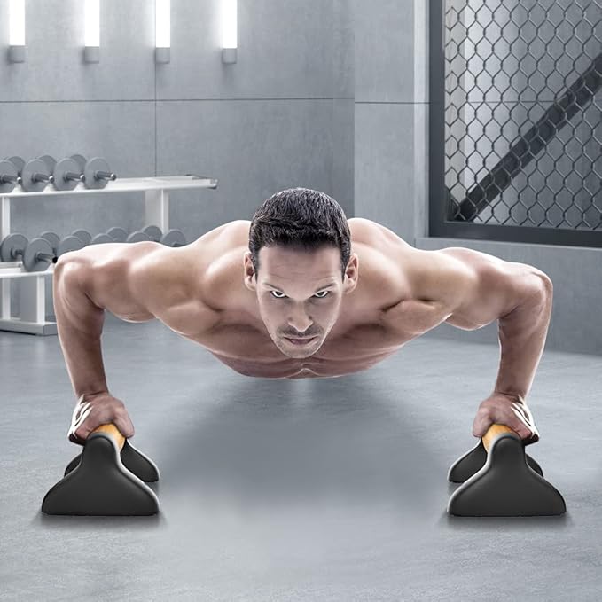 Push Up Bars – Ergonomic Pushup Handles for Floor Strength Training, Non-Slip Push-Up Stands with Soft Grip, Pushups Bars for Home Gym Workout