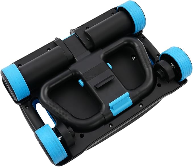 AB Roller Wheel, Four-Wheel Abdominal Roller with Elbow Support, 17.1x16.1in Abdominal Core Training 4 Wheel Roller Equipment, Foldable Dual Handles, Built-In Phone Holder
