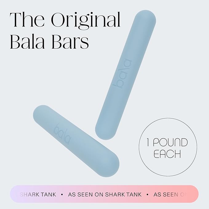 Bala Bars Dumbbell Set for Women & Men - Set of 2 Bars Designed for Walking, Strength Training, HIIT, Boxing & Aerobics - Hand Weights for Working Out at Home