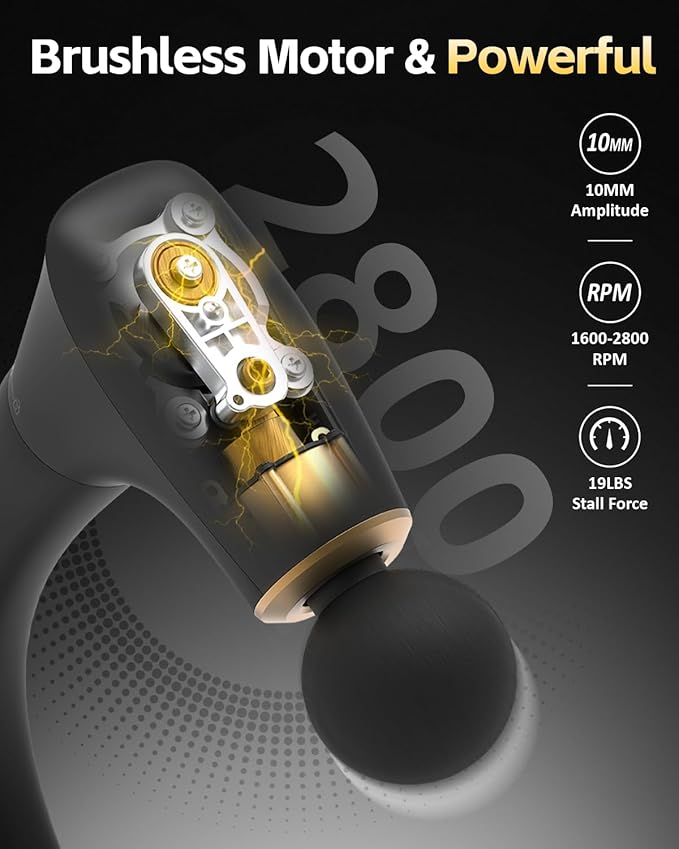 2-in-1 Detachable Percussion Massage Gun with Extension Handle, Back Massager for Pain Relief Deep Tissue Muscle Massager for Arm Shoulder Lower Back Thigh Waist, Gifts for Women , FSA-HSA Eligible