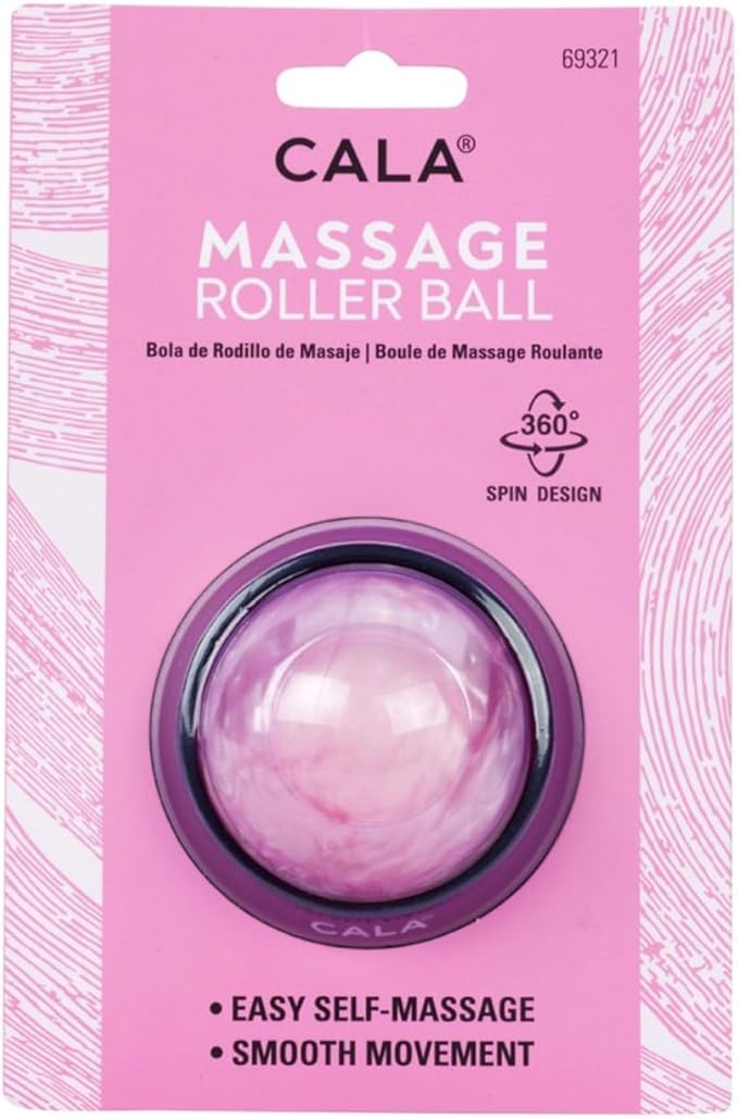 Cala Massage Roller Ball, Pink, 360° Spin Design, Handheld Self-Massage Tool, Portable Compact Size
