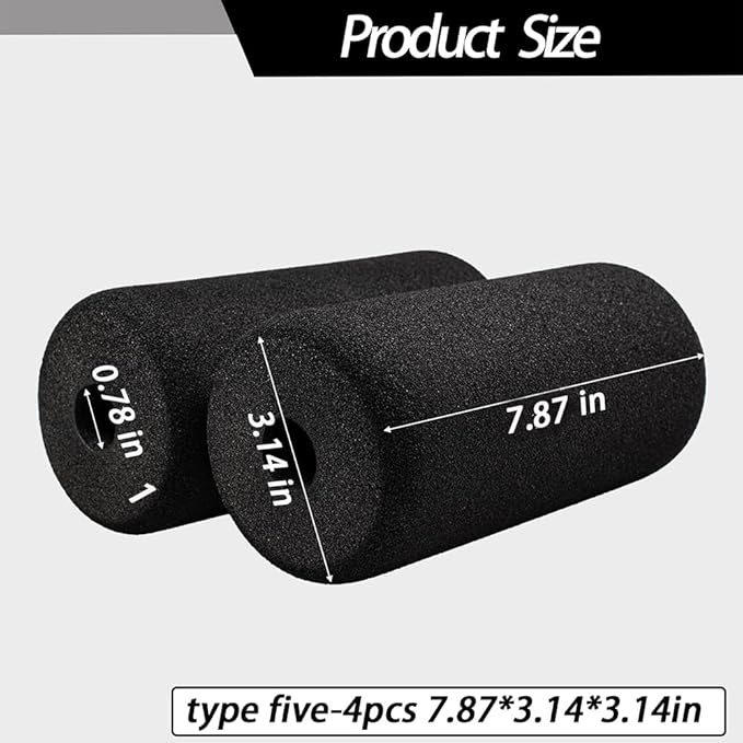 Foot Foam Pads Rollers(7.87in*3.14in*3.14in) for Exercise Machine, Inversion Table, Workout Bench, Sits Ups Replacement Parts, Home Gym Accesories