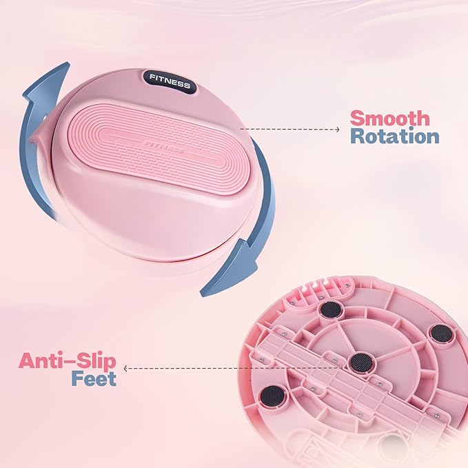 Ab Twister Board, Waist Twister Machine with Resistance Bands, Waist Twisting Disc for Core & Ab Exercise, Foot Massage, Ideal for Slimming Workout