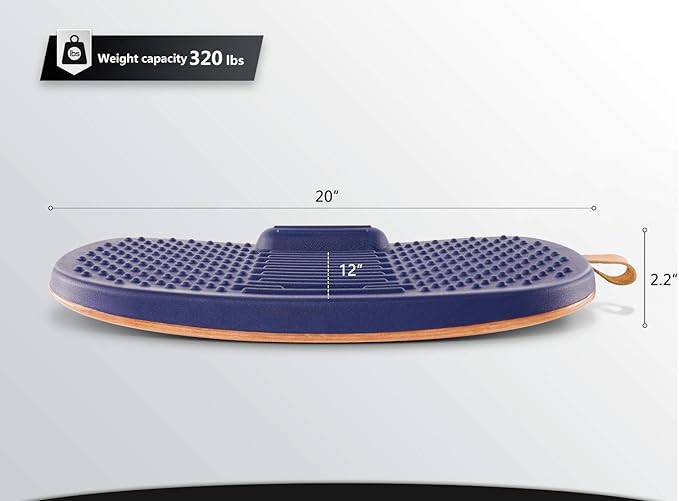 FEZIBO Standing Desk Mat with Anti Fatigue Bar, Wooden Wobble Balance Board with Ergonomic Design Comfort Floor Mat