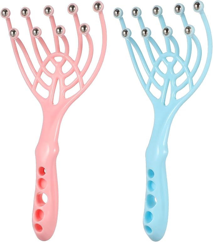 Baluue Handheld Scalp Massager with 9 Rolling Balls for Deep Relaxation Portable Manual Head Massage Tool for Office Home Spa Use
