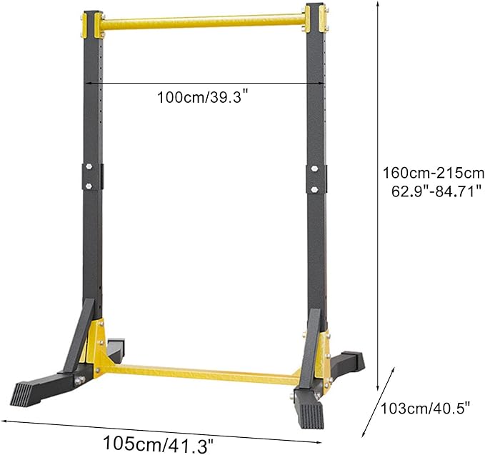 Pull Up Bar Free Standing, 800lbs Metal Pull Up Tower with 63~84inch 11 Gears Height Adjustment, Pull Up Station for Outdoor Home Gym Strength Training