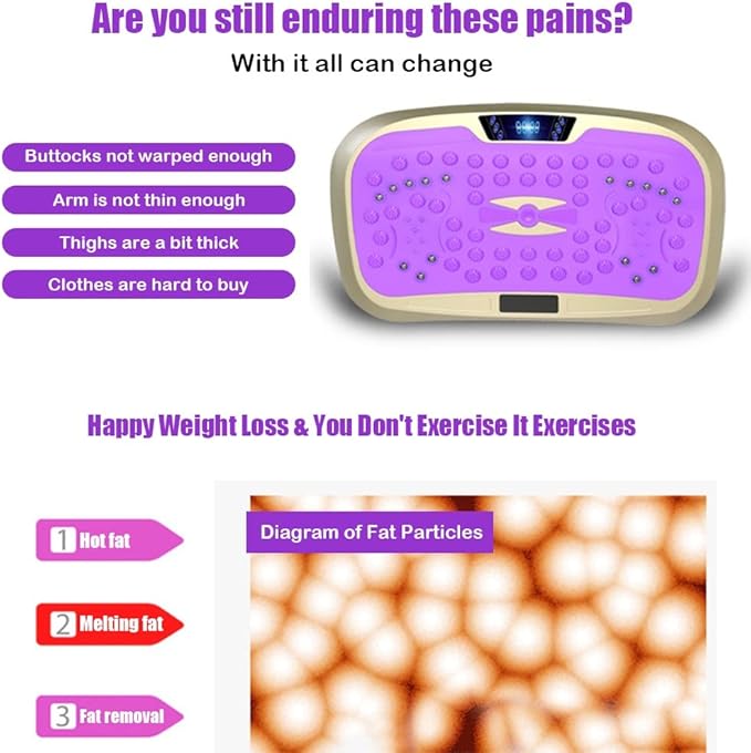 Vibration Plate Exercise Machine,Whole Body Vibration Platform Machine,Fitness Vibration Trainer for Weight Loss Shaping Toning Home Gym