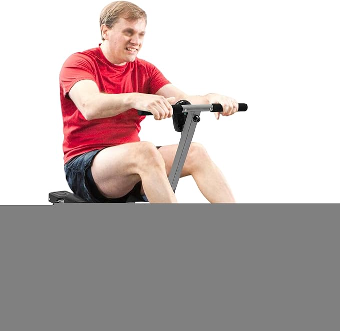 Home Rowing Machine,264LBS Load Foldable Rowing Exercise Machine with Quick Release Pin Anti-slip Design,Height Adjustable Hydraulic Rowing Machine LED Meter for Living Rooms,Bedrooms,Balconies & Gyms