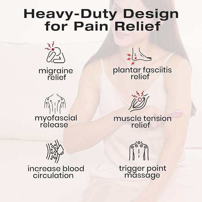 lifechill Trigger Point Massage Tool for Pain Relief Deep Tissue, Gua Sha & Muscle Scraper Tool for Full Body, Thumb Saver Acupressure Tool Relieve Muscle Knots