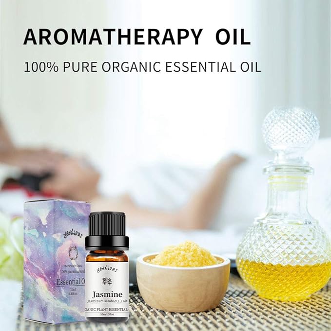 yethious Jasmine Essential Oils for Diffuser & Aromatherapy Pure Jasmine Oil for Skin Organic Jasmine Oils