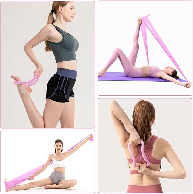 13 Pcs Pilates Kit for Women - Home Pilates Equipment Set with Magic Circle Resistance Bands Yoga Ball for Beginners Full Body Toning Thighs Arms Hip Workout