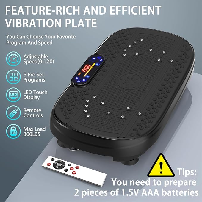 ZeHuoGe Vibration Plate Exercise Machine,Fitness Platform Exercise Machine,Full Body Shaker Workout Vibrate Stand, Shake Board Sport for Weight Loss Fat Burner for Women Men