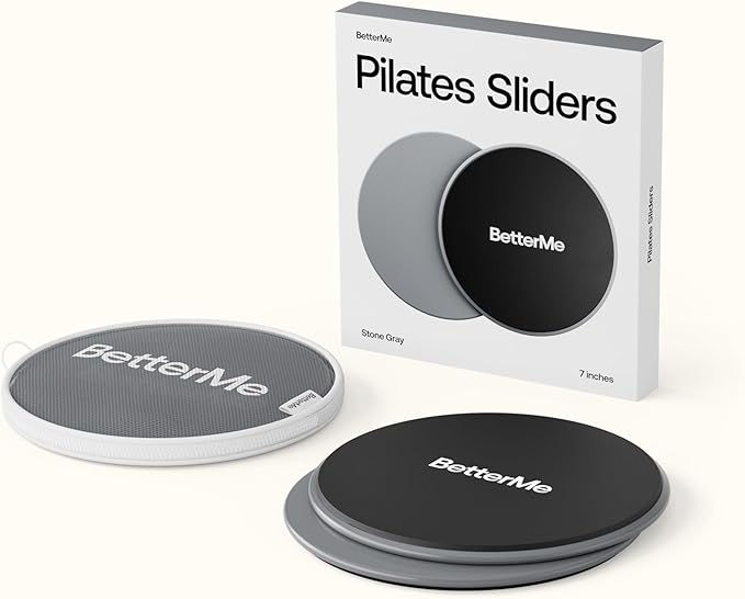 BetterMe Pilates Sliders – Dual-Sided Exercise Sliders for Core Training – Compact Workout Gliders for Home Fitness, Abs & Full Body Workouts