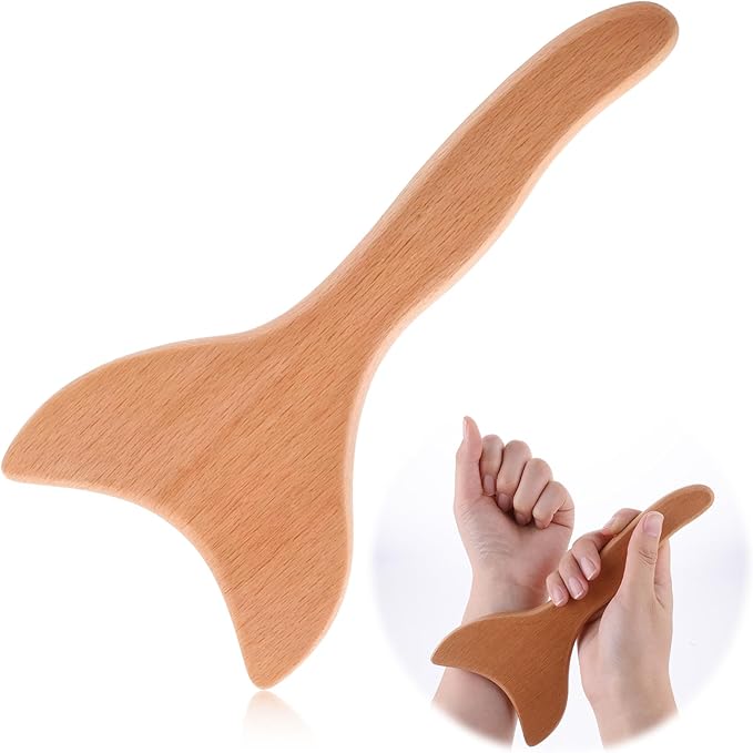 Gua Sha Wood Therapy Massage Tool for Lymphatic Drainage, Cellulite Removal, and Body Sculpting - One-Handed Anti-Cellulite Massager for Muscle Tension Release