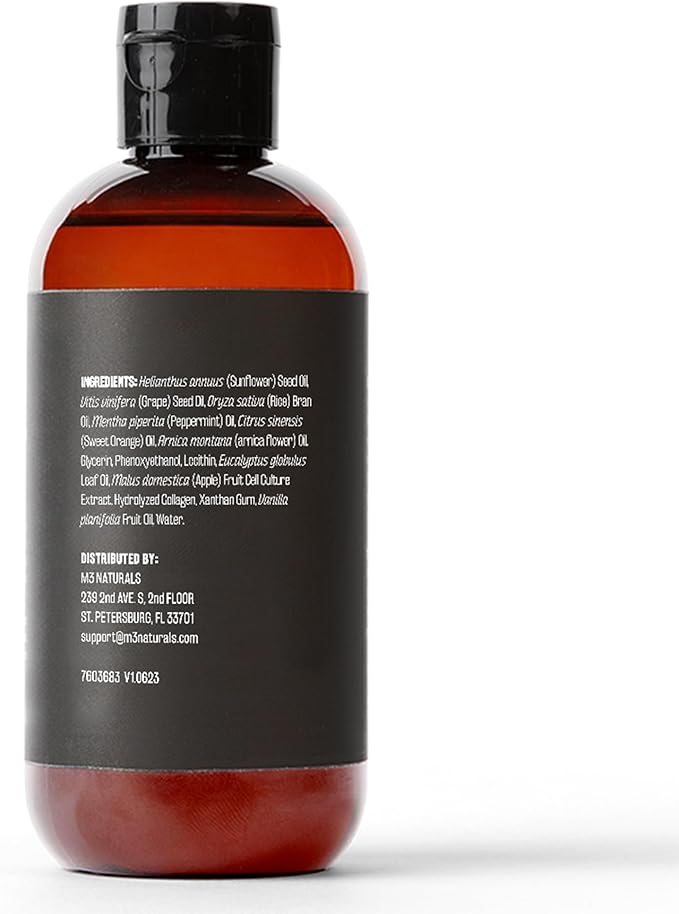 Arnica Sore Muscle Massage Oil for Massage Therapy - with Collagen Stem Cells Arnica and Menthol - Multipurpose Instant Absorption Full Body Massage Oil by M3 (Pack of 2)