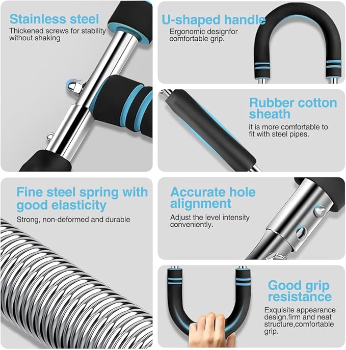 Adjustable U-Shaped Arm Strength Trainer – Portable 2-Level Resistance Band for Forearm, Biceps & Triceps – Ergonomic Grip, Home Gym Equipment (Black)