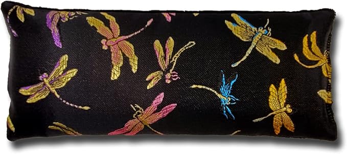 Handmade Luxe Serenity Eye Pillow - All-Natural Flaxseed - Unscented – Weighted Eye Mask for Yoga, Meditation, Hot & Cold Therapy - Dragonfly Nite - TEP-DF
