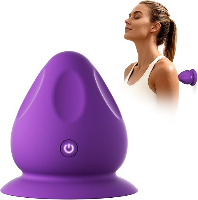 Mountable Massage Ball with Suction Base, Sports Relaxation Muscle Massage Tool, Deep Tissue Trigger Point Massager (Purple)