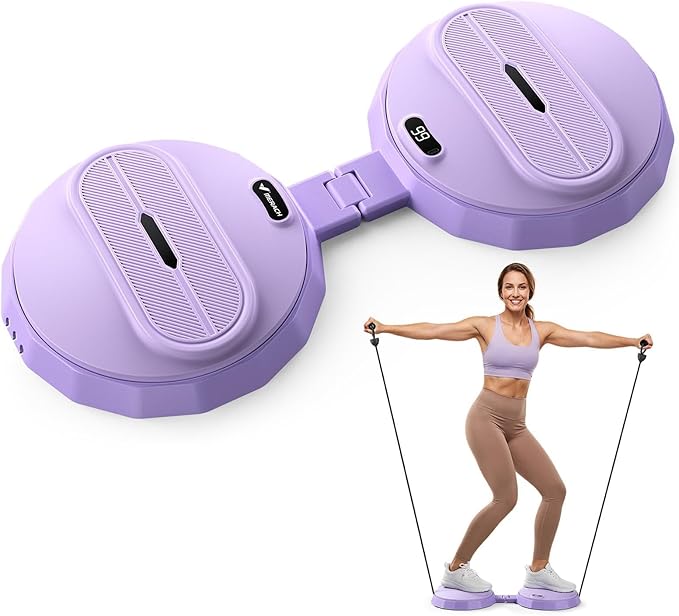 Merach Foldable Twist Board, Waist Twister Machine Exercise with Counter - Silent Ab Twister Board for Home Workout, Abs Exercise for Women & Men, Portable Waist Twisting Machine for waist