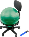 CanDo Metal Ball Chair - Inflatable Ergonomic Active Seating Exercise Ball Chair with Air Pump for Home, Office, and Classroom