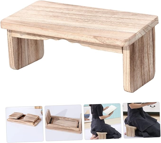 Zen Meditation Bench Stool Folding Wooden Kneeling Chair for Prayer and Tea Lightweight Non-Slip Design Durable Natural Wood for Better Circulation and Comfort