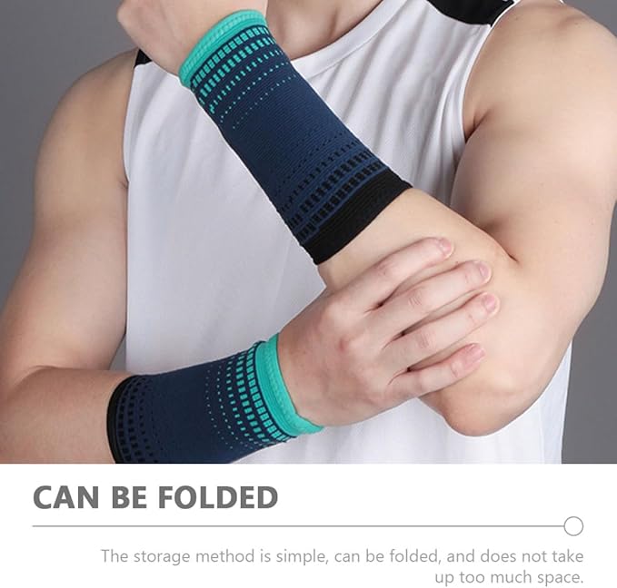 Veemoon Professional Fitness Wrist Brace Compression Support, Wear-Resistant Knitted Wrist Wraps 2pcs Navy Blue, Multi-Function Protective Joint Wraps for Workout and Sports