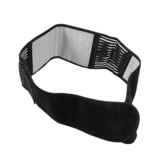 2pcs Portable Adjustable Magnetic Therapy Waist Support Belt for Lower Back Self-heating Design Double Pull Strap Black for Rehabilitation and Daily Use