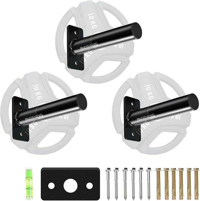 Wall-Mounted Strength Training Plate Storage Rack – Heavy Duty 2” Weight Plate Holder with Foam Padding, Bumper Plate Storage for Home Gym, Garage, and Power Rack.The outer surface of 1-pack and 2-pack products is bright color.4 Pack,6 Pack and 8 Pack ...