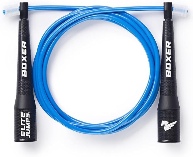 Elite Jumps Boxer 3.0 Jump Rope – Professional Boxing Workout Equipment | Tangle-Free PVC Skipping Rope with Smooth Action Handles | Slip-Resistant Grips for Fitness & Cardio Training