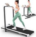 FUNMILY Upgrade Walking Pad Folding Treadmill with 12%/15% & Handle Bar, 3.5HP Foldable Under Desk Compact Treadmills for Home/Office/Gym, 400+lb Capacity, Shock Absorption