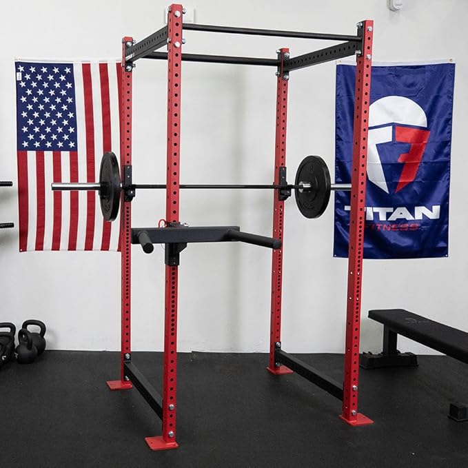 Titan Fitness Y-Dip Bar Fits T-3 Series Power Racks, Rack Mounted Dip Attachment, 500 LB Capacity, Dip Bar Station for Tricep Dips, Bodyweight Training, Calisthenics, Squat Rack