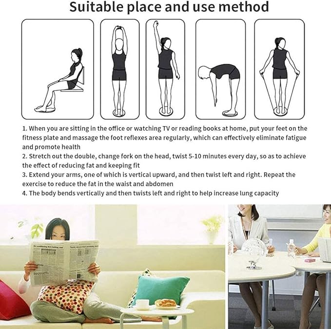 Twist Board for Exercise 9.6 Inch Large Non-slip Safety Wobble Board Waist Twisting Disc for Women Men Slimming and Strengthening Abdominal & Stomach Exercise Equipment At Home,Sports