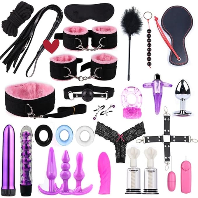 Pink Fashion 28 Piece Pilates Equipment Combination Cosplay Yoga Set, Indoor Wrist and Hip Fun Sports Accessories, Couple Gift