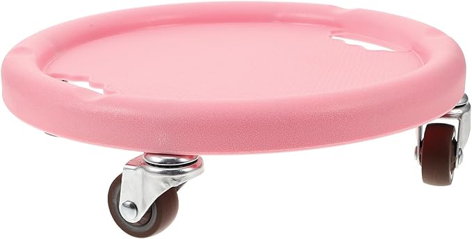 Abdominal Muscle Wheel Plate Fitness Ab Roller Disc with Silent Sliding Four-wheel Design for Core Training and Belly Workout, 1pcs Pink
