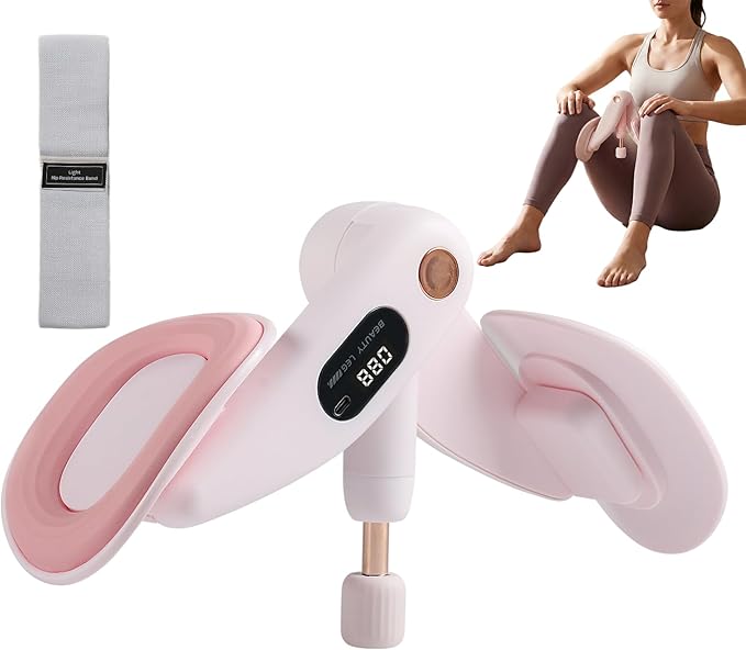 Inner Thigh & Pelvic Floor Trainer for Women, Adjustable Hip Toner with LED Counter, Compact Kegel Exercise Device for Home, Office & Postpartum