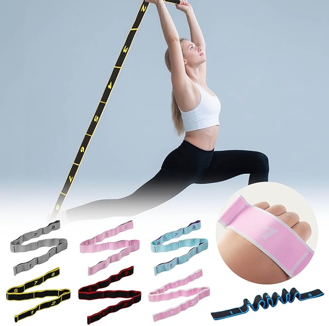 Resistance Bands for Working Out, 8-Levels Elastic Adjustable Exercise Bands for Women and Men,Booty Legs,Body Stretching,Pilates,Yoga,Stretch Bands for Training,Physical Therapy,Fitness,Gym