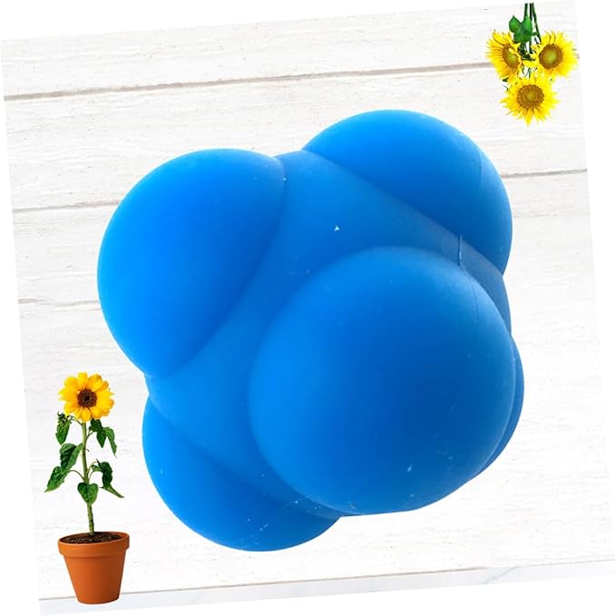 Hexagonal Silicone Agility Reaction Ball for Hand-eye Coordination Training Reflex Bounce Trainer for Speed Reflex and Rehabilitation Exercises Suitable for Men and Women