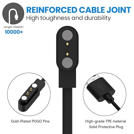 Chofit Intended for SOLAWAVE 4-in-1 Red Light Therapy Wand Charging Cable Magnetic Replacement Charging Cord for SOLAWAVE Facial Wand Charger Accessories (Black&Black)