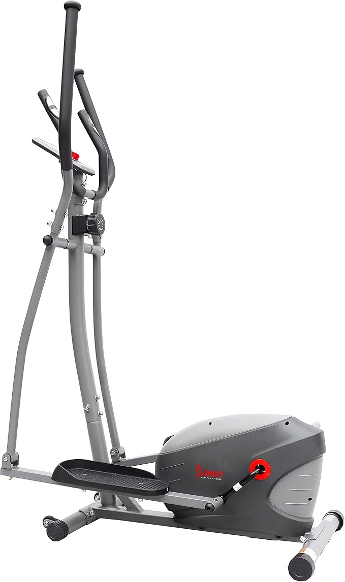 Sunny Health & Fitness Upright Elliptical Machine, Full Body Cardio Exercise with Adjustable Resistance, Arm and Leg Workout Machine, SunnyFit App via Bluetooth Optional Electro-Magnetic Resistance