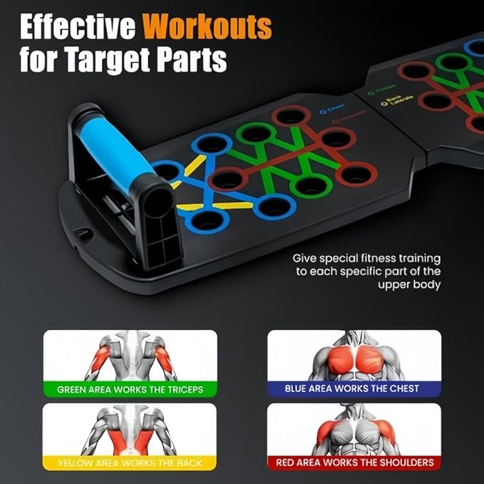 28 in 1 Push Up Board, Foldable Multi-Functional Pushup Stands System, Professional Floor Chest Muscle Training Equipment Home Gym for Men and Women, Gift for Fitness Enthusiasts