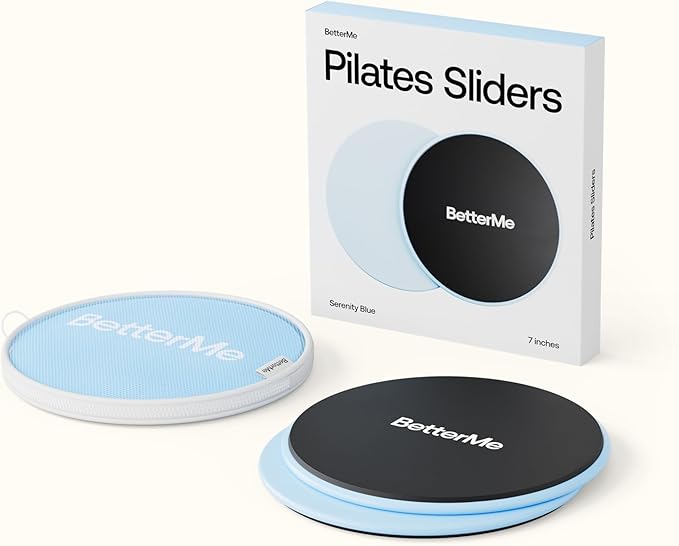 BetterMe Pilates Sliders – Dual-Sided Exercise Sliders for Core Training – Compact Workout Gliders for Home Fitness, Abs & Full Body Workouts
