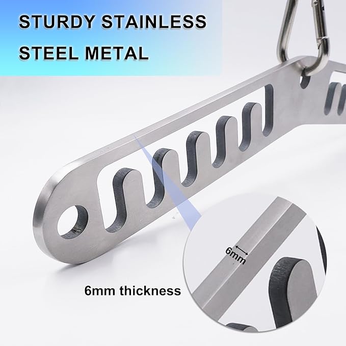 J Bryant Stainless Steel Double to Single Pulley Adaptor Plate for Cable Machine – Fitness Dual Pulley Connector with 3 Carabiners for LAT Pulldown, Triceps Pushdown, and T Bar Row Accessories