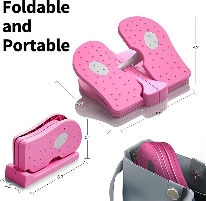 Mini Foldable Leg Exerciser | Portable Foot Pedal Exercise Machine | Under Desk Stepper for Leg Muscle Training, Leg Circulation & Home Office Use